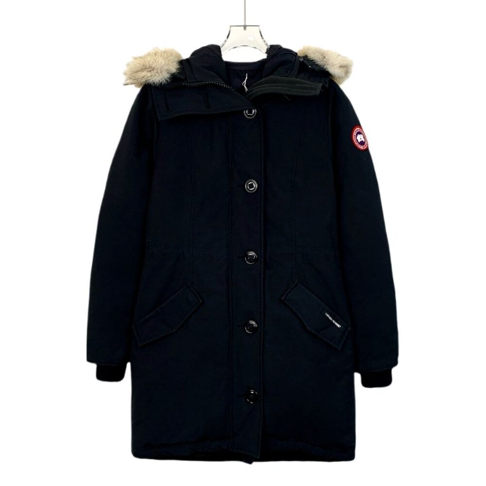 Canada Goose Womens Parka Coat With Fur Hood Black S/P